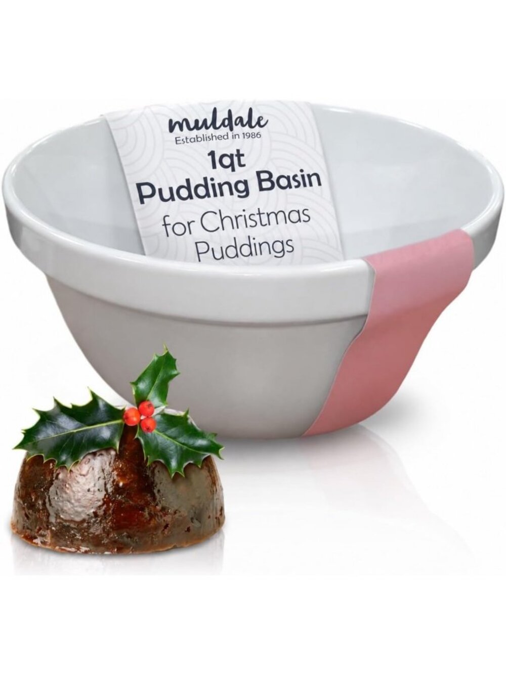 1L Ceramic Pudding Mold - Festive Basin for Steaming Holiday Desserts